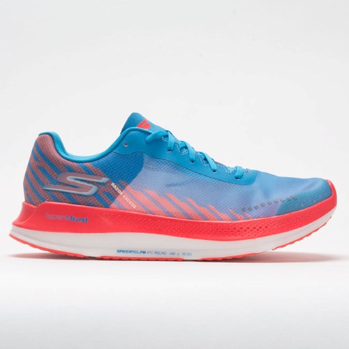 Blue / Coral Orthofeet Skechers GOrun Razor Excess Men's Running Shoes | GLYNZ3476