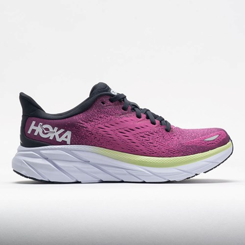 Blue Graphite / Ibis Rose Orthofeet HOKA Clifton 8 Women's Running Shoes | RCFAP4170