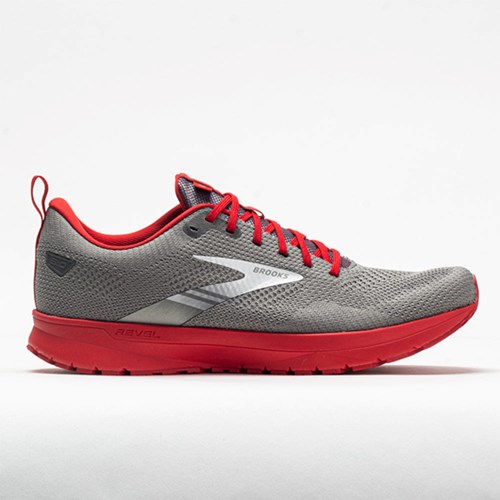 Breakthrough Collection Grey / Red Orthofeet Brooks Revel 5 Men's Running Shoes | HCGON9865