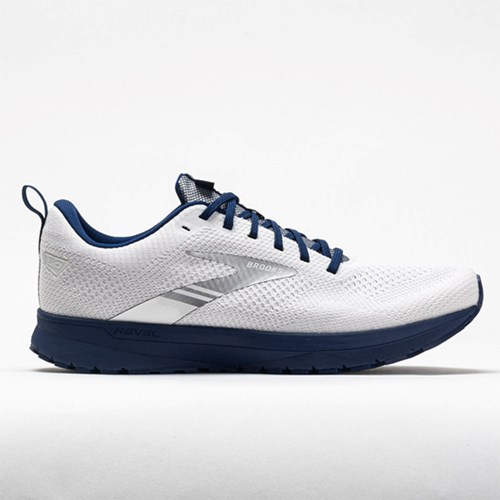 Breakthrough Collection White / Blue Orthofeet Brooks Revel 5 Men's Running Shoes | GFEUC2953