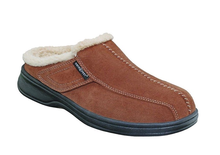 Brown Orthofeet Arch Support Men's Slippers | AMXUP6547