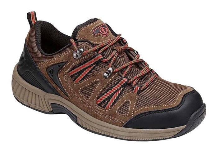 Brown Orthofeet Outdoor Walking Orthopedic Men's Sneakers | MADCX7645