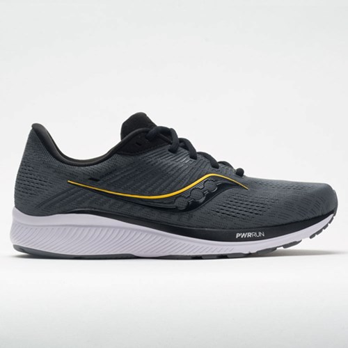 Charcoal / Vizi Gold Orthofeet Saucony Guide 14 Men's Running Shoes | PFKSL3056