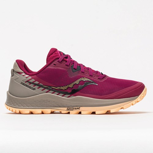 Cherry / Gravel Orthofeet Saucony Peregrine 11 Women's Trail Running Shoes | FWGUI7089