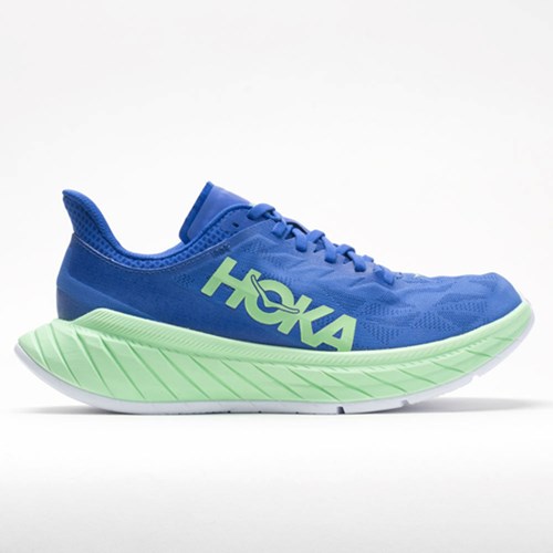 Dazzling Blue / Green Ash Orthofeet Hoka One One Carbon X 2 Men's Running Shoes | CJXZO6810