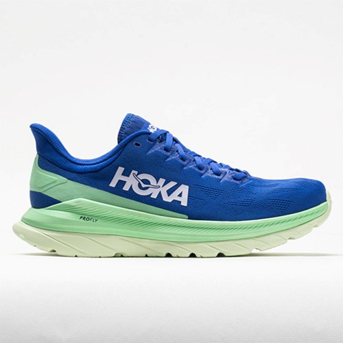 Dazzling Blue / Green Ash Orthofeet Hoka One One Mach 4 Men's Running Shoes | GVLKO5046