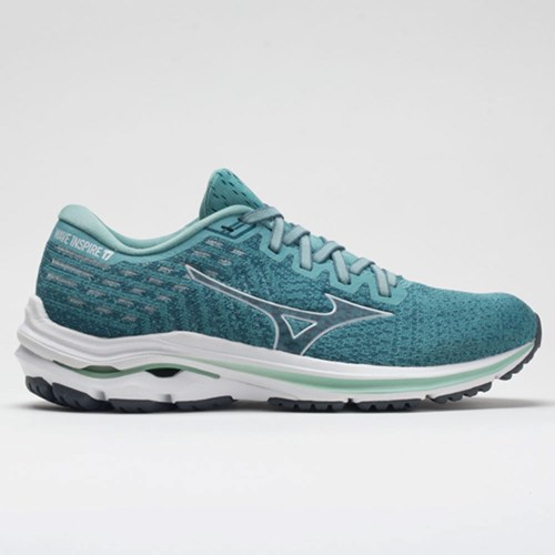 Dusty Turquoise / White Orthofeet Mizuno Wave Inspire 17 Waveknit Women's Running Shoes | FEWLZ5492