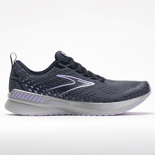 Ebony / Black / Lilac Orthofeet Brooks Levitate GTS 5 Women's Running Shoes | KFSTJ1438