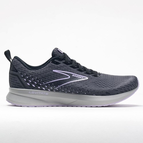 Ebony / Black / Lilac Orthofeet Brooks Levitate 5 Women's Running Shoes | RWUPI4105