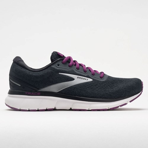 Ebony / Black / Wood Violet Orthofeet Brooks Trace Women's Running Shoes | FONUI2318