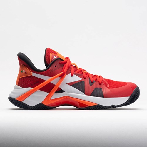 Fiery Red / White / Black Orthofeet Diadora B.Icon Clay Men's Tennis Shoes | NXLFG7284