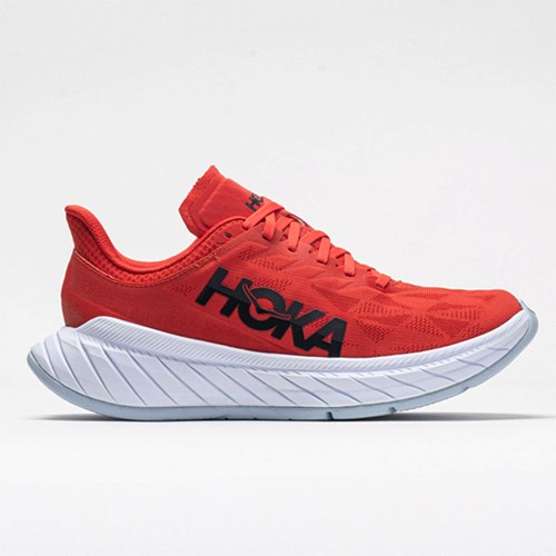 Fiesta / White Orthofeet Hoka One One Carbon X 2 Men's Running Shoes | HGMAT0621