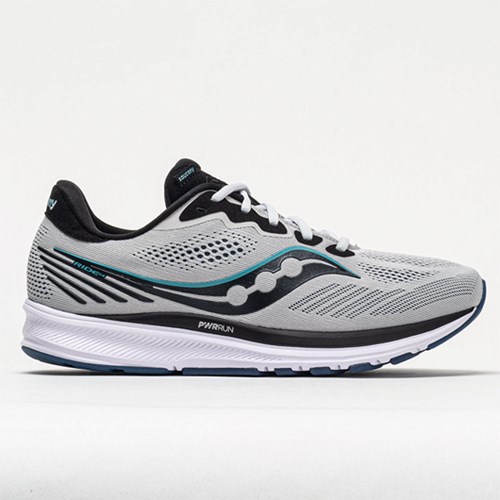 Fog / Black / Storm Orthofeet Saucony Ride 14 Men's Running Shoes | YRQID8361