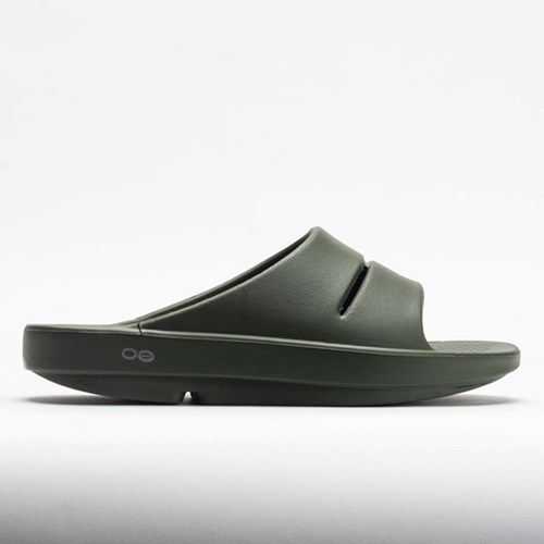 Forest Green Orthofeet OOFOS OOahh Men's Slide Sandals | BORXP0139