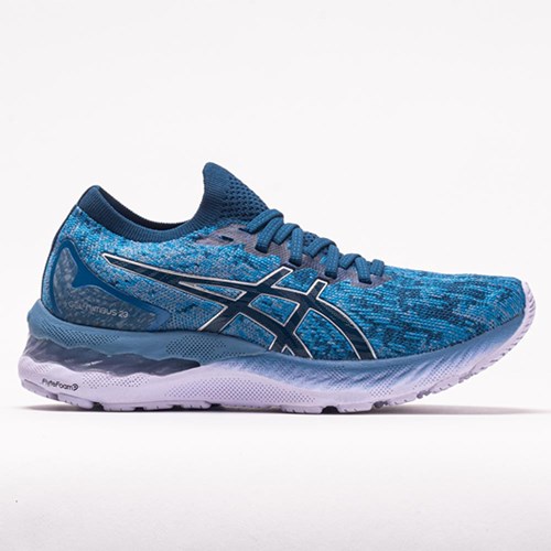 Gray Floss / Mako Blue Orthofeet ASICS GEL-Nimbus 23 Knit Women's Running Shoes | DSXOH2109