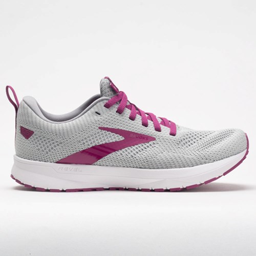 Gray / White / Baton Rouge Orthofeet Brooks Revel 5 Women's Running Shoes | ZNAPF9804