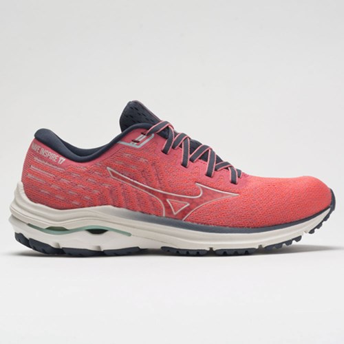 Ignition Red / Snow White Orthofeet Mizuno Wave Inspire 17 Waveknit Women's Running Shoes | CNMVX0671