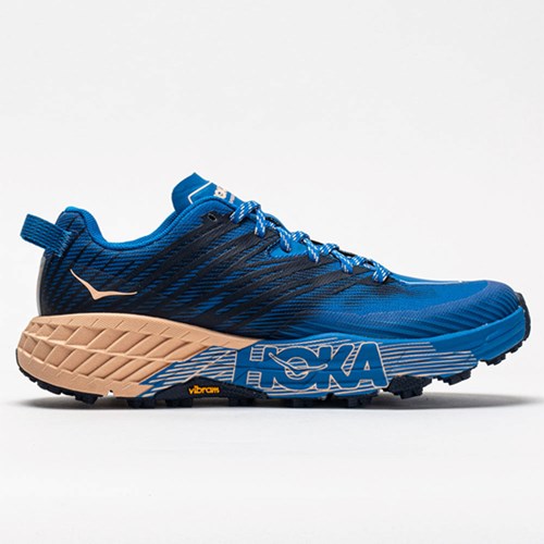 Indigo Bunting / Bleached Apricot Orthofeet Hoka One One Speedgoat 4 Women's Trail Running Shoes | BPONU3190