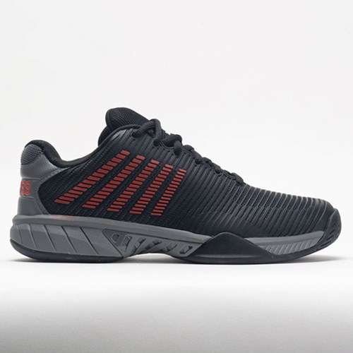 Jet Black / Steel Gray / Spicy Orange Orthofeet K-Swiss Hypercourt Express 2 Men's Tennis Shoes | NFXMS7086