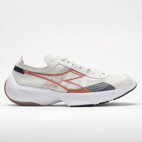 Lily White / Mecca Orange / Black Orthofeet Diadora Equipe Corsa Men's Running Shoes | IEBYW9036