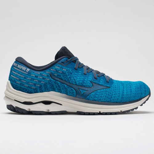 Mykonos Blue / Ombre Blue Orthofeet Mizuno Wave Inspire 17 Waveknit Men's Running Shoes | OYCSV1470