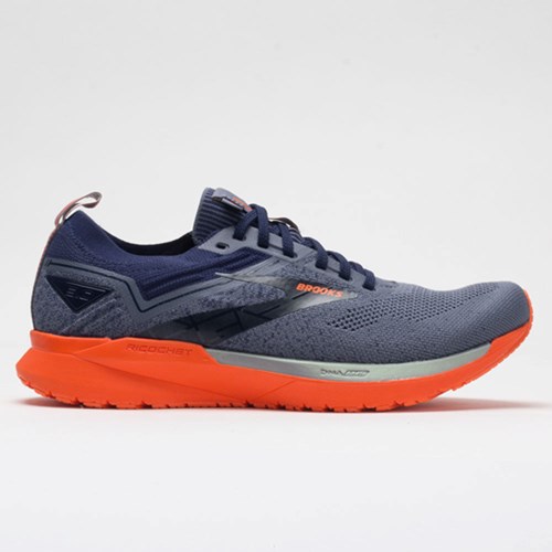 Navy / Gray / Scarlet Orthofeet Brooks Ricochet 3 Men's Running Shoes | SHBRW9075