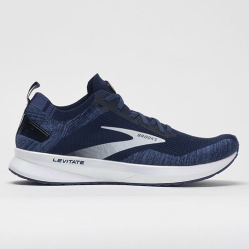 Navy / Gray / White Orthofeet Brooks Levitate 4 Men's Running Shoes | IXPAM6847