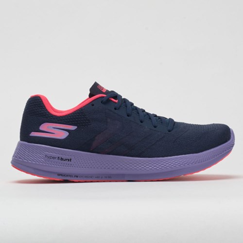 Navy / Purple / Neon Pink Orthofeet Skechers GOrun Razor+ Women's Running Shoes | LEBFM2471