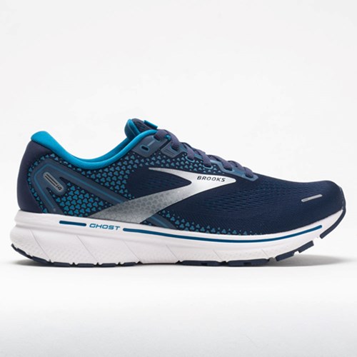 Navy / Stellar / White Orthofeet Brooks Ghost 14 Men's Running Shoes | KTXRD0846