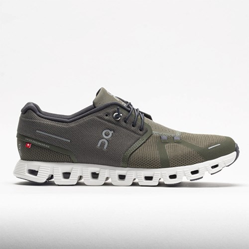 Olive / White Orthofeet On Cloud 5 Men's Running Shoes | TDJCV8369