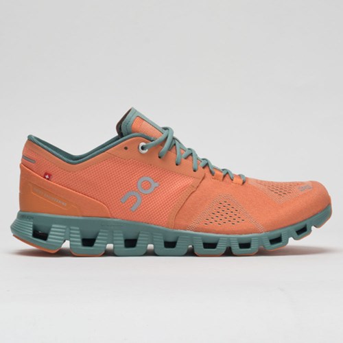 Orange / Sea Orthofeet On Cloud X Men's Running Shoes | YIEXL3487