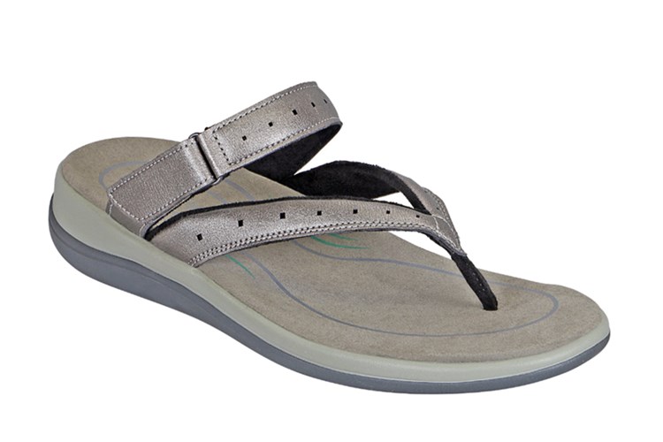 Pewter Orthofeet Arch Support Orthotic Women's Sandals | DWFNU1976