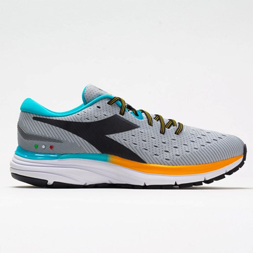 Silver / Black / Saffron Orthofeet Diadora Mythos Blushield 6 Men's Running Shoes | IZCND0384