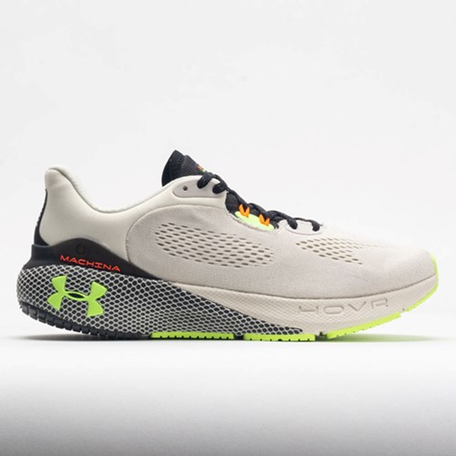 Stone / Jet Gray / Quirky Lime Orthofeet Under Armour HOVR Machina 3 Men's Running Shoes | WTXGK9012