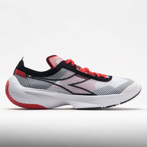 White / Black / Fiery Red Orthofeet Diadora Equipe Corsa 2 Men's Running Shoes | PAHGC9341