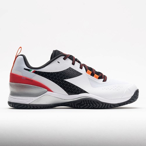 White / Black / Fiery Red Orthofeet Diadora Blushield Torneo AG Men's Tennis Shoes | YAEQJ7286