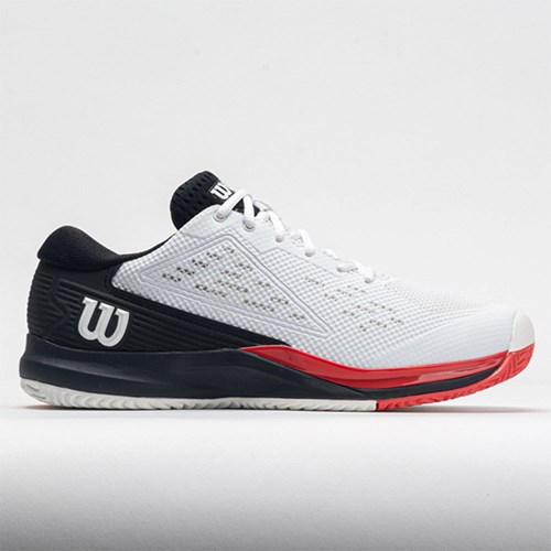 White / Black / Poppy Red Orthofeet Wilson Rush Pro Ace Men's Tennis Shoes | QHJVM1645