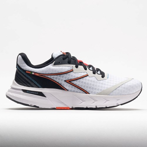 White / Black / Vermillion Orange Orthofeet Diadora Mythos Blushield Volo 2 Men's Running Shoes | VPDZA6190