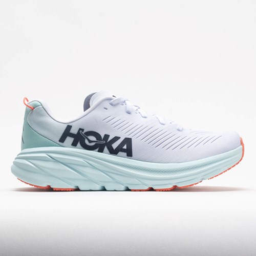 White / Blue Glass Orthofeet HOKA Rincon 3 Women's Running Shoes | ZDIUA5216