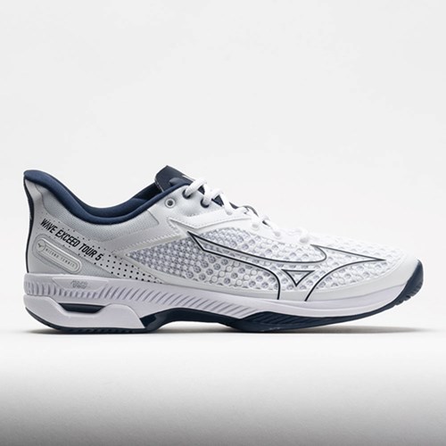 White / Dress Blue Orthofeet Mizuno Wave Exceed Tour 5 AC Men's Tennis Shoes | TMBWH1326