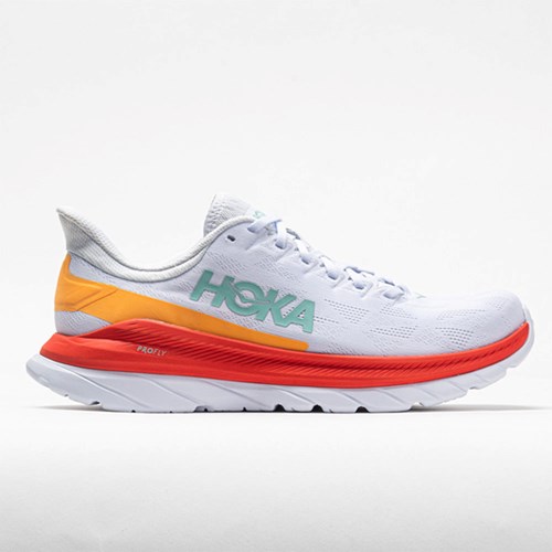 White / Fiesta Orthofeet Hoka One One Mach 4 Men's Running Shoes | TNVUF5102