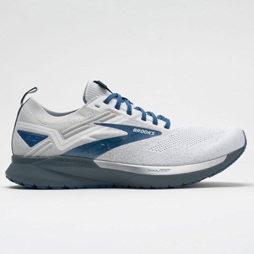 White / Gray / Blue Orthofeet Brooks Ricochet 3 Men's Running Shoes | SOUEK5924