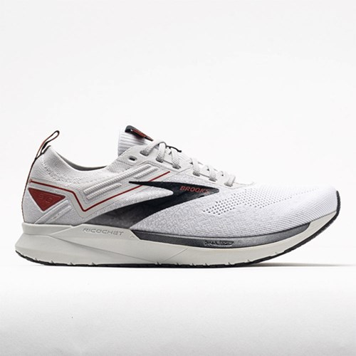 White / Gray / Cinnabar Orthofeet Brooks Ricochet 3 Men's Running Shoes | YMJCZ9623