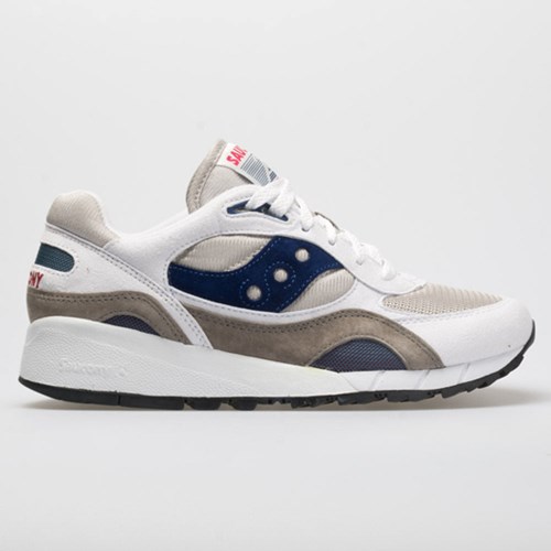 White / Gray / Navy Orthofeet Saucony Shadow 6000 Men's Lifestyle Sneakers | RUOQJ2514