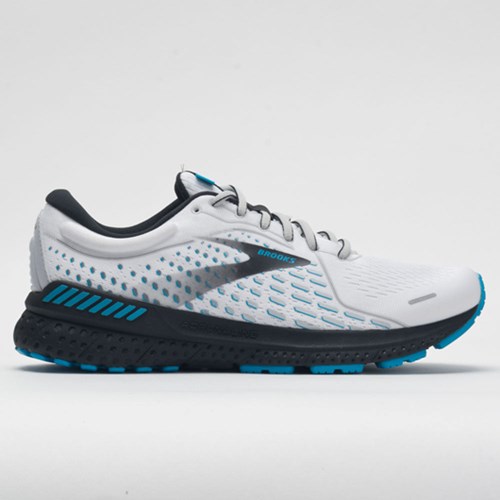 White / Grey / Atomic Blue Orthofeet Brooks Adrenaline GTS 21 Men's Running Shoes | SVAHT9710