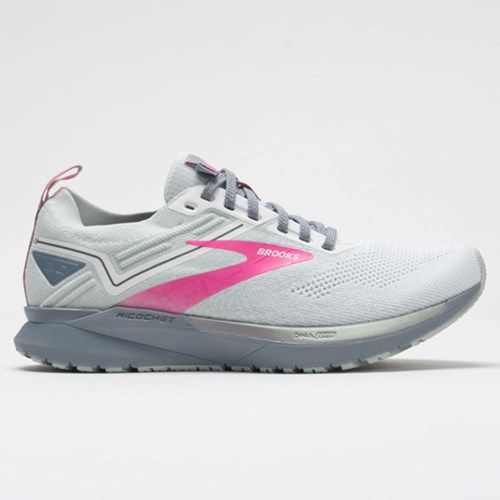 White / Ice Flow / Pink Orthofeet Brooks Ricochet 3 Women's Running Shoes | GAOJL2417