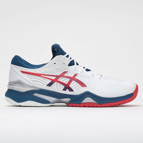 White / Mako Blue Orthofeet ASICS Court FF 2 Men's Tennis Shoes | JUOMB4857