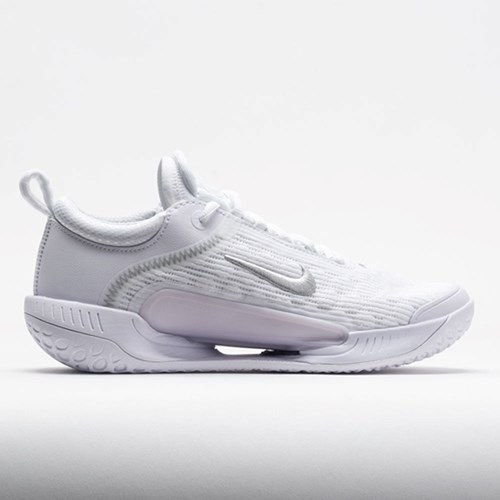 White / Metallic Silver / Grey Fog Orthofeet Nike Zoom NXT Women's Tennis Shoes | QEYUP8906