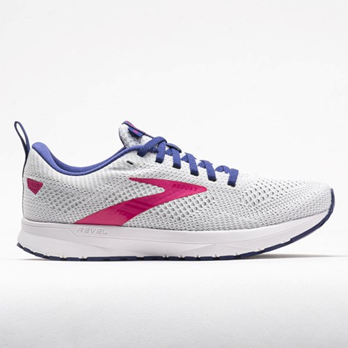 White / Navy / Pink Orthofeet Brooks Revel 5 Women's Running Shoes | YNCOK1587