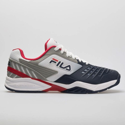 White / Navy / Red Orthofeet Fila Axilus 2 Energized Men's Tennis Shoes | CBHQO0914